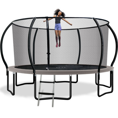 Sportspower TruJump 14 Ft Trampoline With Enclosure System, Meets Astm Safety Standards, Gray