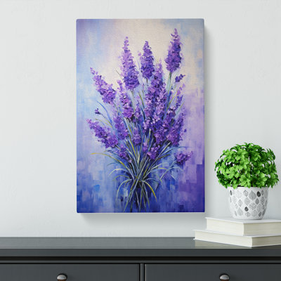 Lavender Flower Contemporary - Wrapped Canvas Print