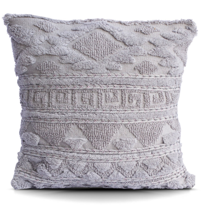 Aelia Square Pillow Cover, Gray