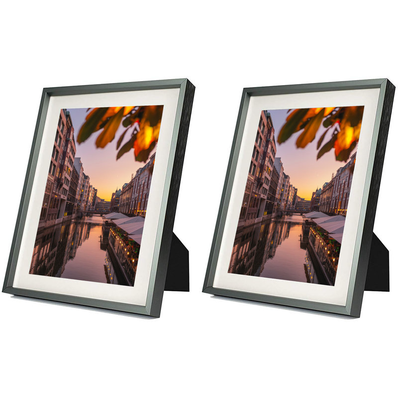 Cadre photo Clemens 5 x 7, cadre photo en métal 4 x 6 avec passe-partout, verre véritable