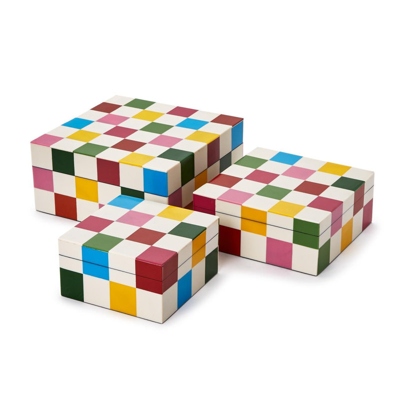 Ensemble de 3 boîtes de rangement décoratives 9 "H 9"