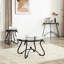 Table basse rustique en verre trempé noir