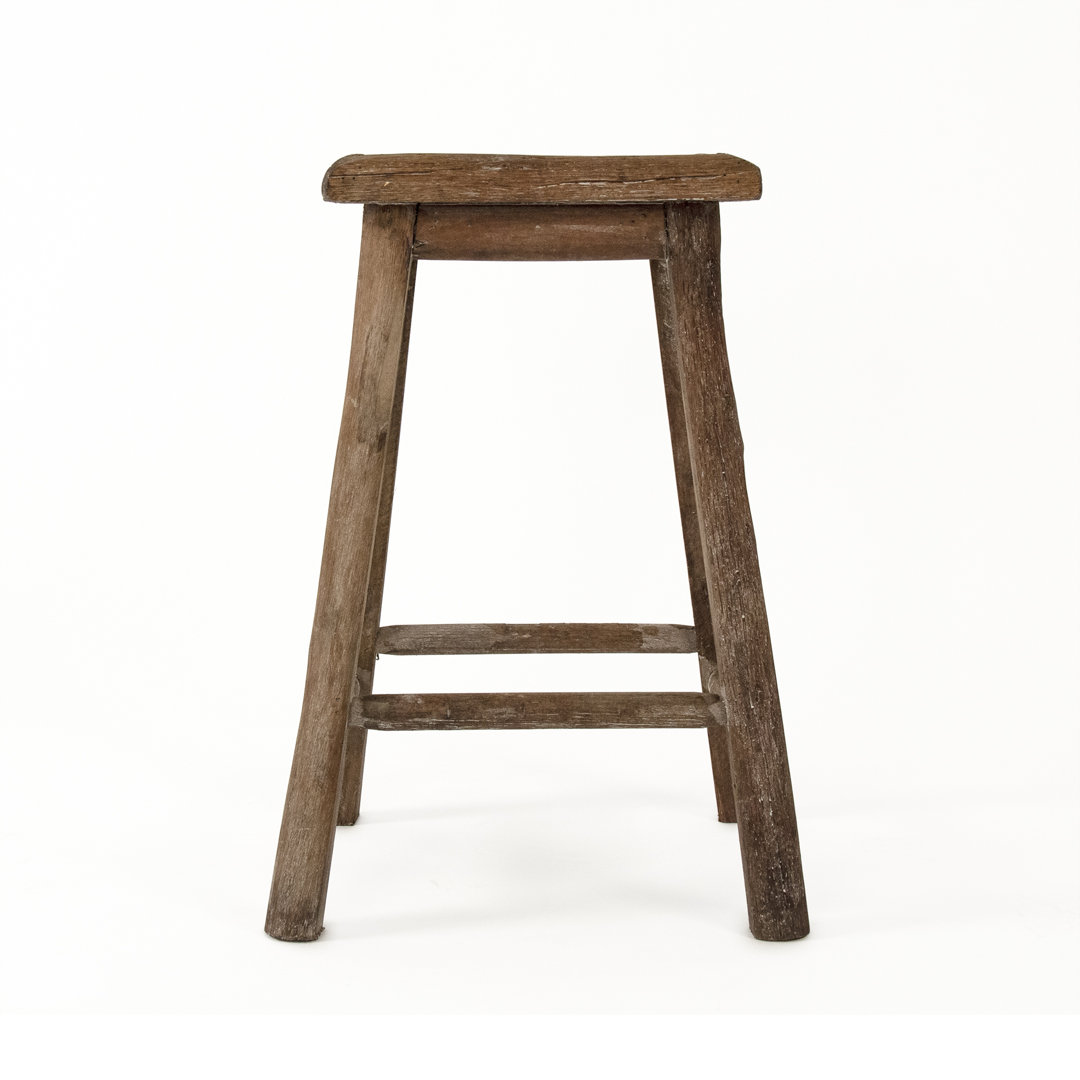 Shaunie Solid Wood Accent Stool Millwood Pines