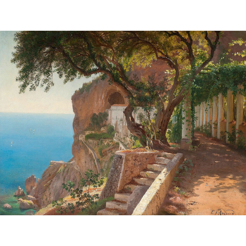 Pergola In Amalfi by Carl Frederic Aagaard - Wrapped Canvas Painting, 50cm H x 70cm W x 4cm D