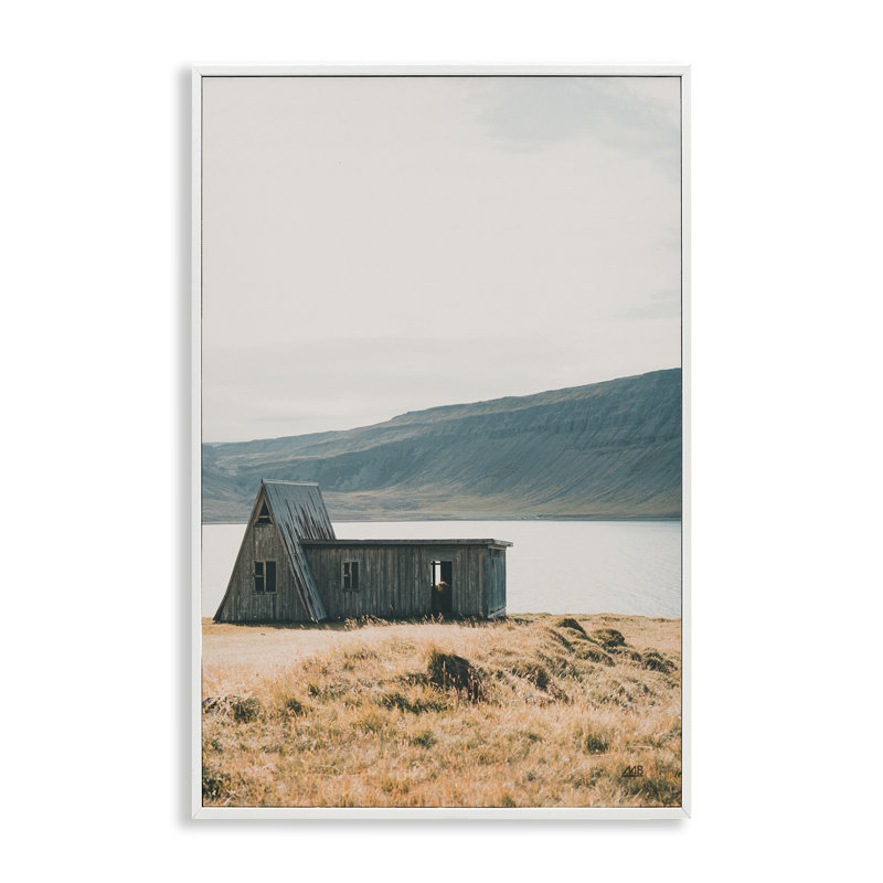  Islande, art de la giclée Cottage par Max Blakesberg Studios, H 18 po x l 12 po, Giclée encadrée blanc bord de mer