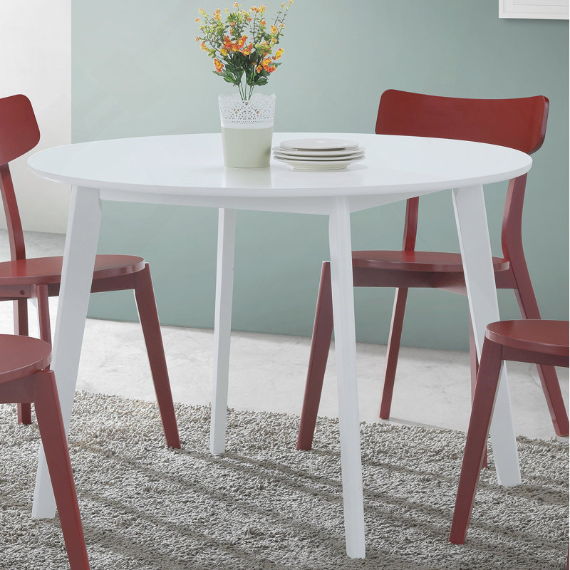 Contemporary White Round Dining Table