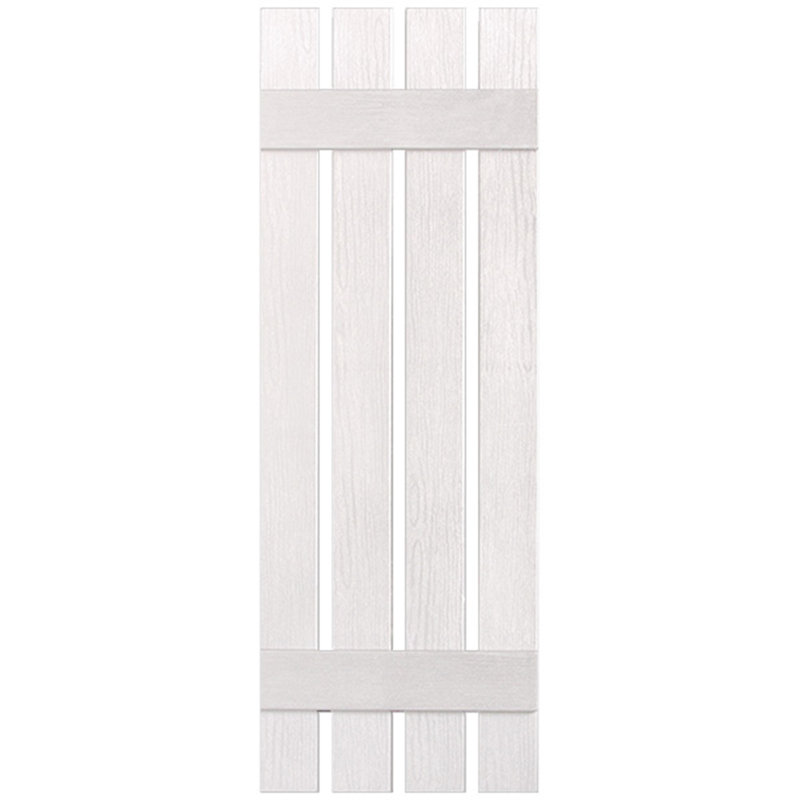 Paire de volets en vinyle à deux lattes, quatre planches ouvertes, 32 po, Blanc