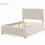Lit plateforme tapissier avec lit gigogne et 3 tiroirs, tissu en lin-846983428-846983437