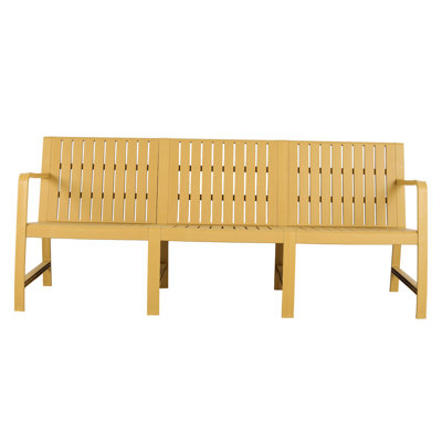 Meuble intérieur / extérieur jaune 3 pièces 3 places, Pp imperméable, résistant aux intempéries, assemblage rapide, léger, supporte plus de 260 lb par siège, aucun entretien, crée un espace de détente dans la cour arrière, des cadres minces pour