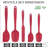 Heat Resistant 600℉ BPA-Free Silicone Rubber Spatula Set, Kithchen Cooking Spatulas, Baking, Mixing, for Non Stick Cookware, Dishwasher Safe, Red Set of 5-136922017