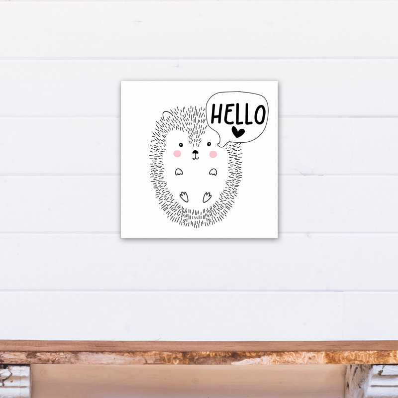 « hello hedgehog », art encadré Anley, H 16 po x l 16 po x P 1,25 po, Toile tendue