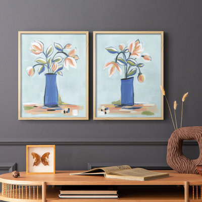 «Botanica Bouquet I», reproduction encadrée de qualité supérieure - prête à être accrochée - aucun clou requis - aucun clou requis
