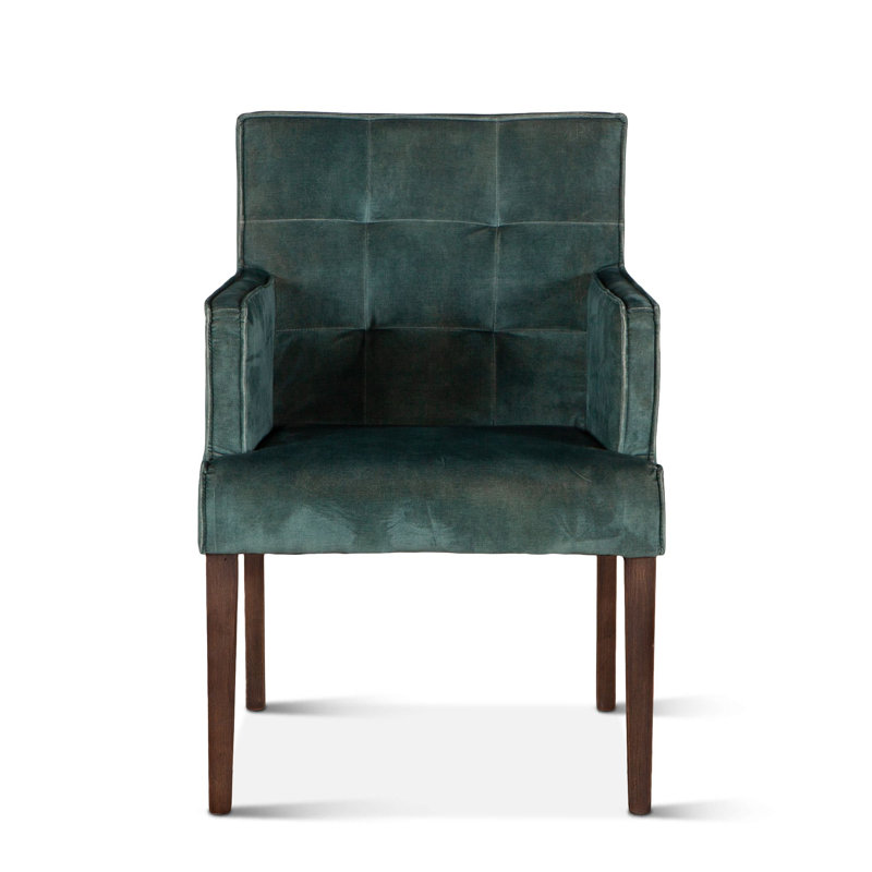 Avery Tufted Armchair, Green Velvet