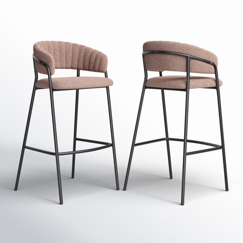 Mariam Upholstered Counter Stool, Brown, Bar Stool (29.9" Seat Height)