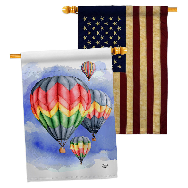 Drapeau de maison en montgolfière d'été 40 x 28 po