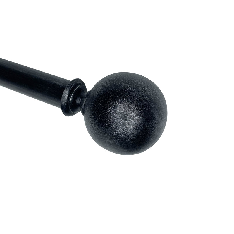Cedricka 1'' Single Curtain Rod, 32" - 86", Black/Silver