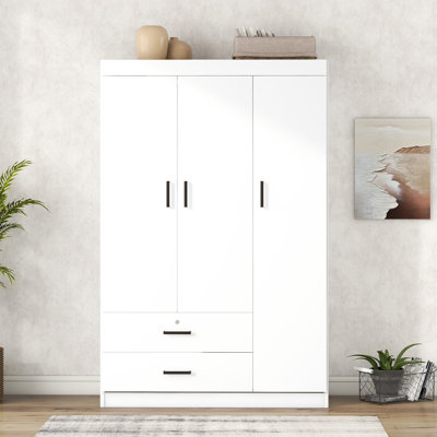 Kylen 3-Door Wardrobe with Hanging Rail & Drawers