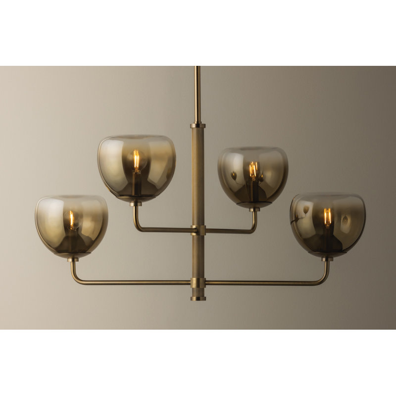 Troy Lighting August Chandelier in Patina Brass, 38.5" H x 59" W x 59" D, 4 Lights