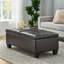 Upholstered PU Leather Storage Ottoman - DBL TOP (old sku N757P254559B)