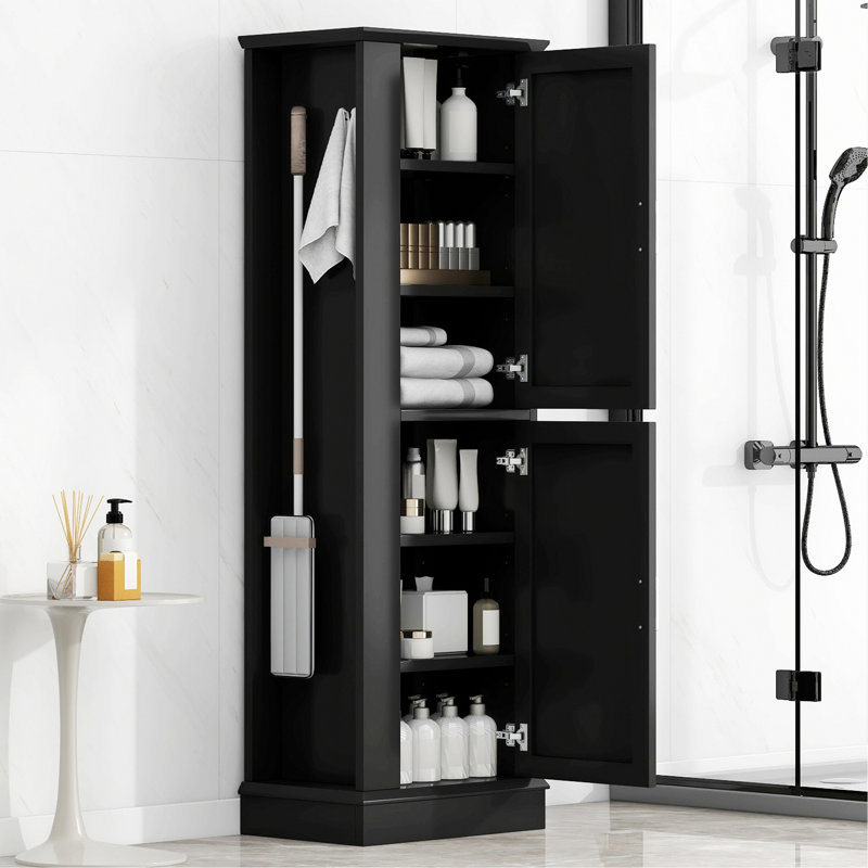 Stylish Storage Cabinet For Bathroom, Tall Storage Cabinet, Freestanding Bathroom Storage Cabinet With Adjustable Shelf
