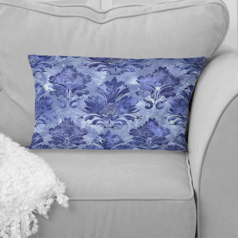 Coussin lombaire à imprimé damas - Glam, Mauve