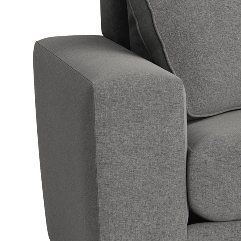 Canapé à accoudoirs carrés 79 po avec coussins réversibles Anastase, Bennett gris anthracite performance, Espresso