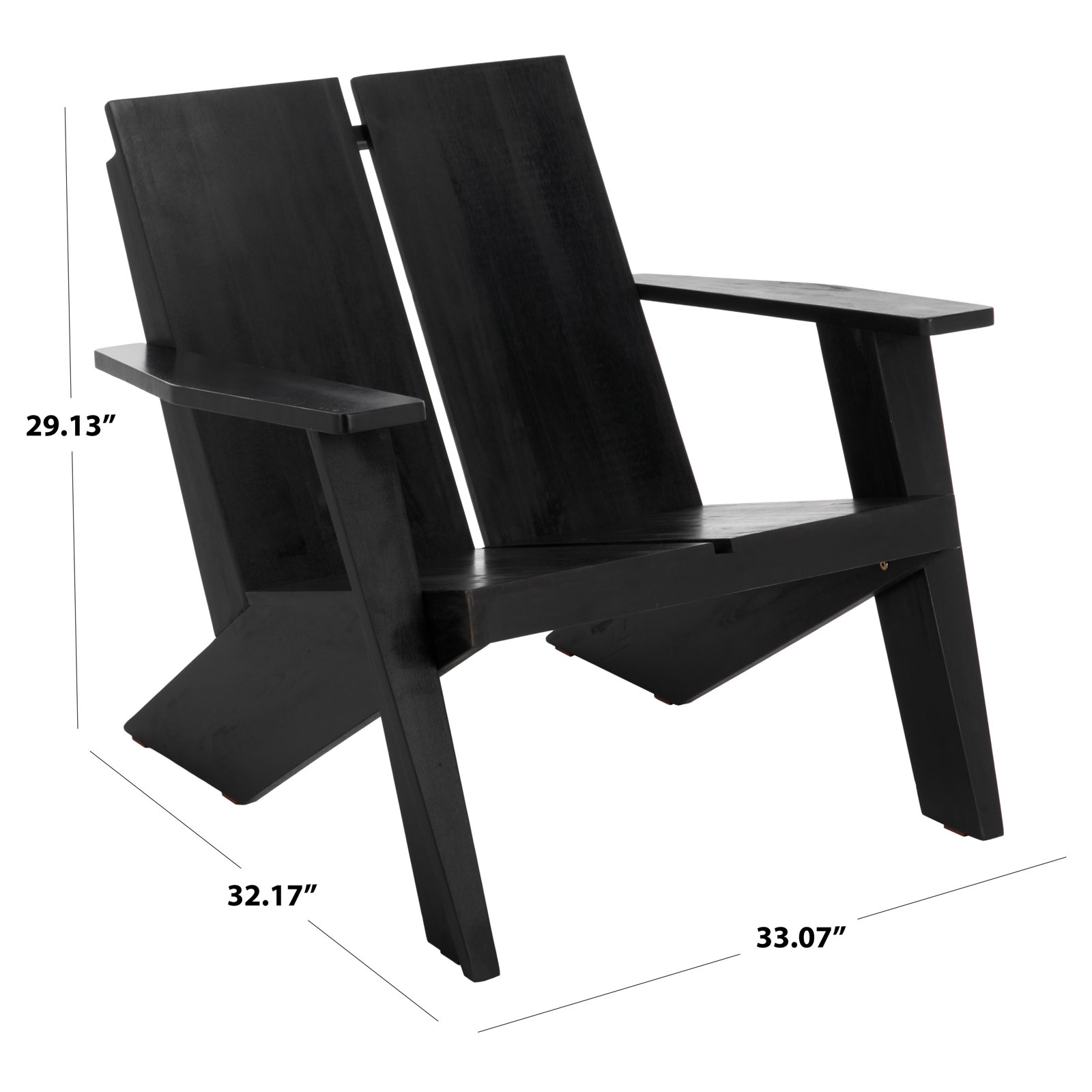 Guthrie Teak Adirondack Chair, Black