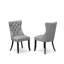 L'ensemble de table de cuisine moderne de 7 pièces comprend une table de cuisine et 6 chaises parsons en polyester gris clair avec dossier capitonné, 44 x 100 pouces, noir sablage-1582080622