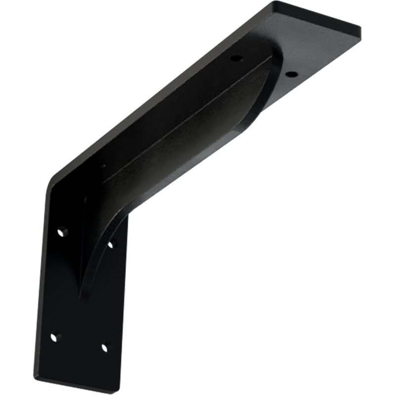 Support 4 3/4 po H x 2 po x P 10 po Embrey, Noir thermolaqué