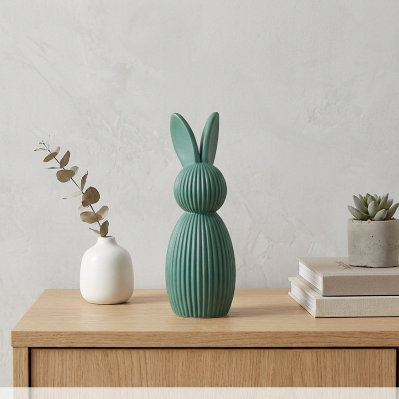Figurine moderne de lapin côtelé