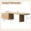 Meuble télé moderne extensible 78-113 po avec portes cannelées, tablettes réglables et surface en bois massif