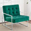Fauteuil d'appoint en velours rose Glam avec structure chromée-1767615946