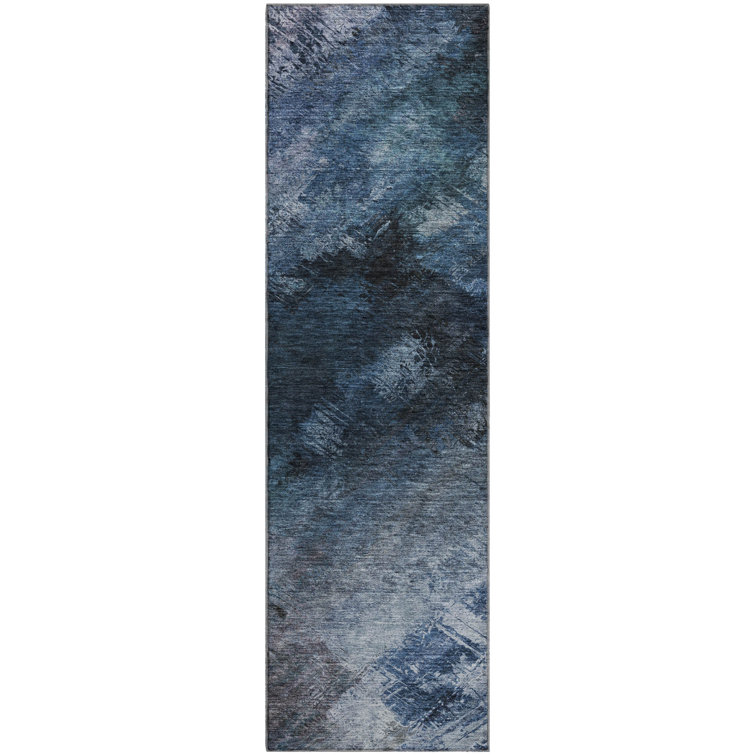 Premium Machine Washable Cerrito AMF590 Blue Rug