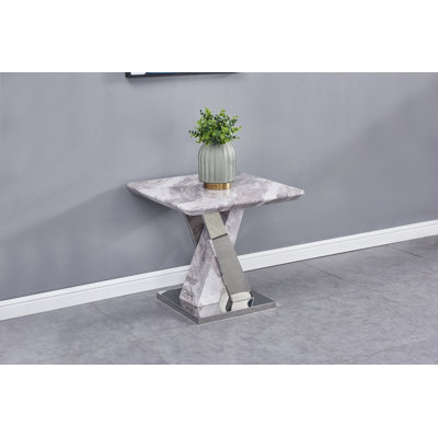 Table de bout à piédestal en marbre Amahri