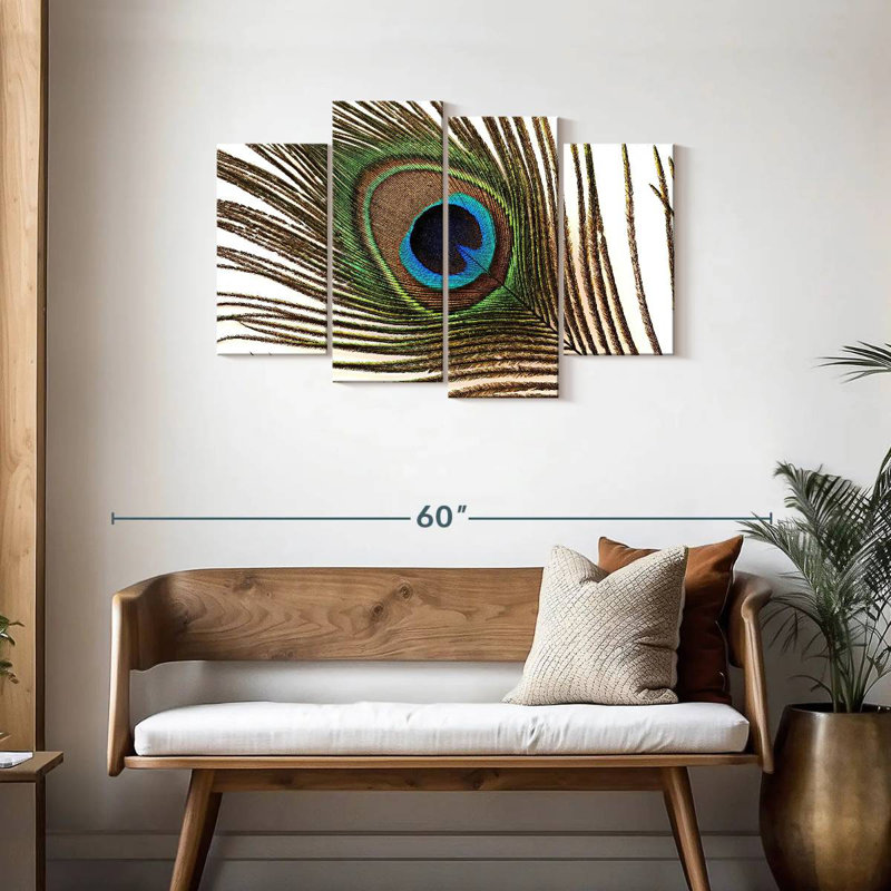 Brampt Peacock Feather, 27"H x 43"W