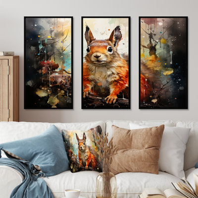 Curieux écureuil en été II - écureuil, art mural animal