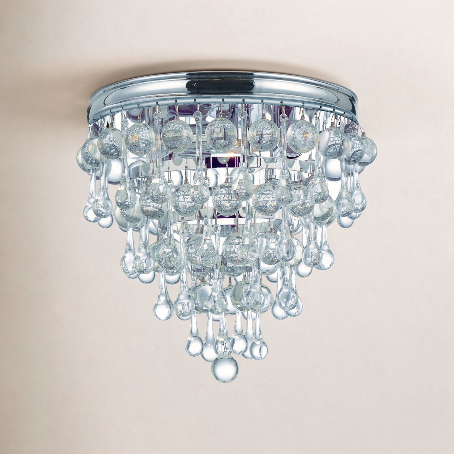Stoneham 3-Light Flush Mount, Chrome