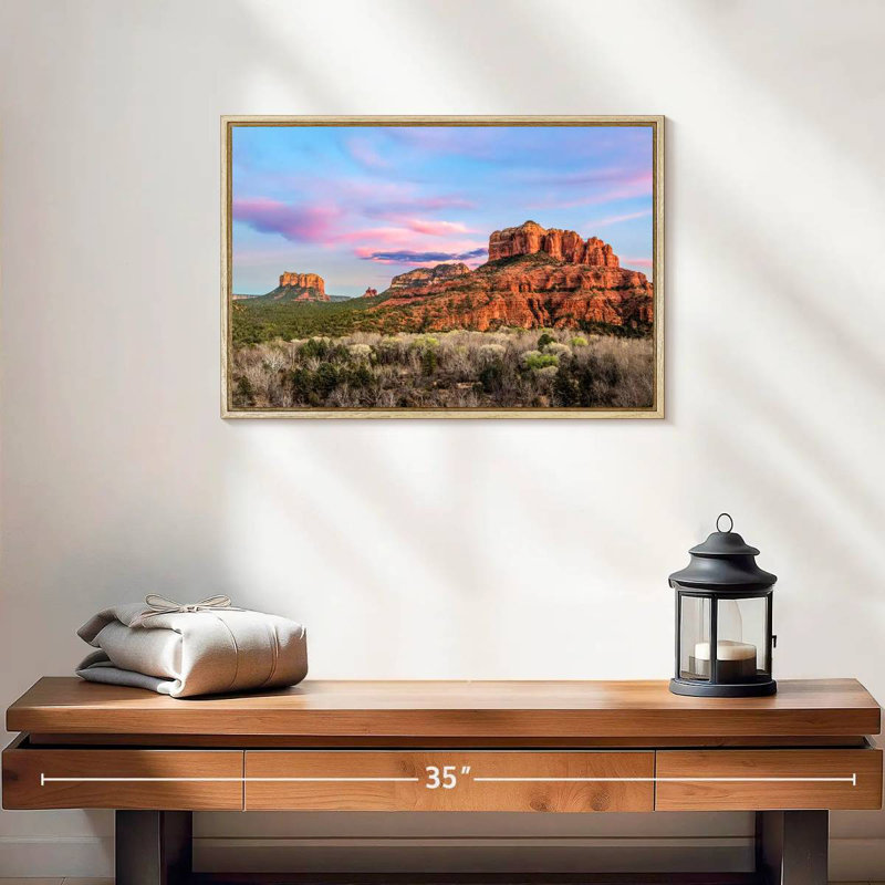 Sedona Rock Formations, Cadre flottant en bois naturel, 19 po x 13 po