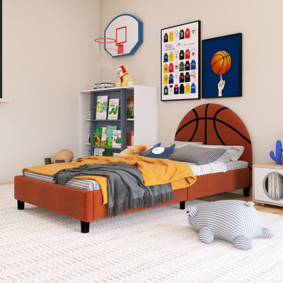 Basketball Design Upholstered Twin Platform Bed
