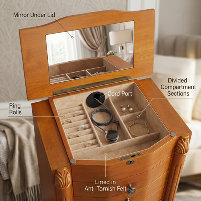 Zakhar 17.25'' Wide Freestanding Jewelry Armoire