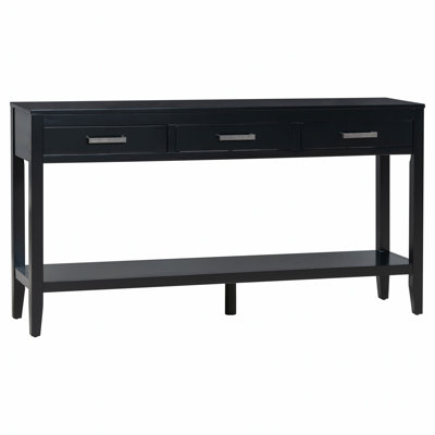 3-Drawer Console Table with 1 Shelf, Modern Minimalist Design for Elegant Storage and Display in Any Living Space.