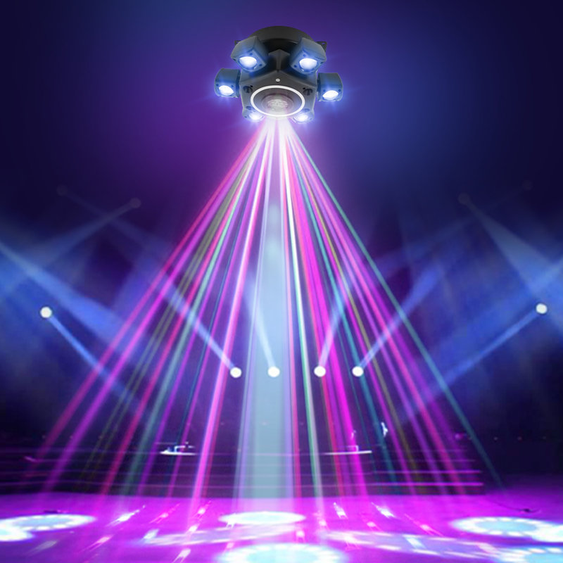 100W 6 Arms Rotating Stage Light DJ Disco Light