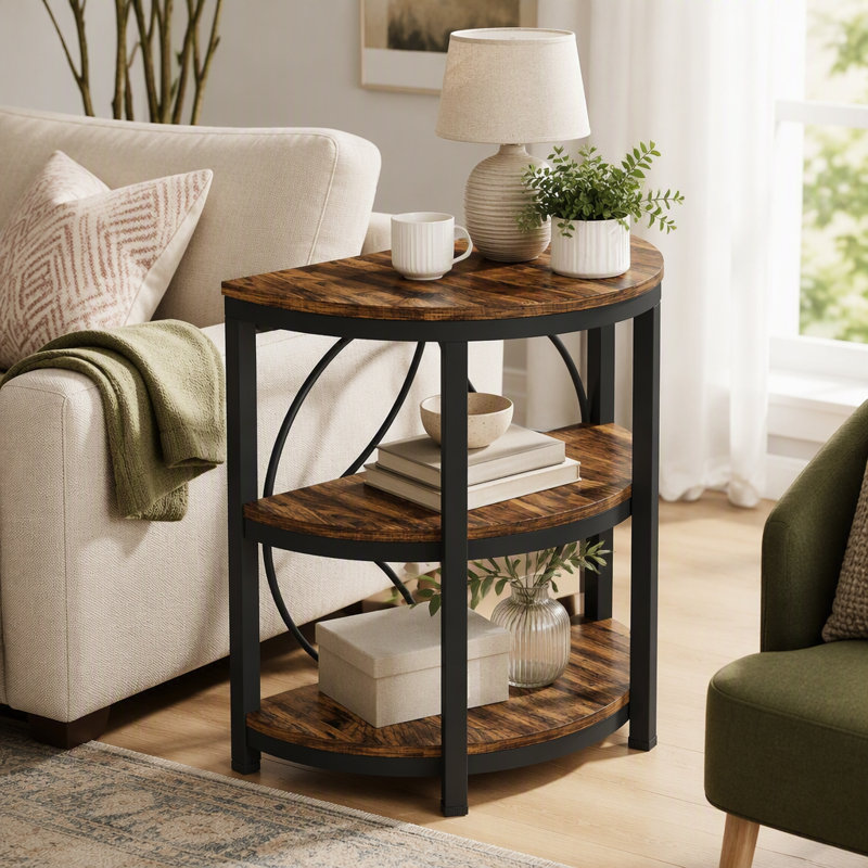 Table de bout demi-ronde, Brown