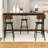 Long 4-Piece Dining Table Set with 3 PU Upholstered Stools-1334950766-1334950545