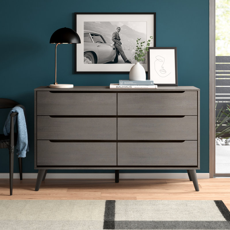 Stalter 58'' W 6 - Drawer Dresser, Grey
