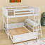 Icaro Wood Bunk Bed with Desk and Drawers, Ladder-912730966-912730967
