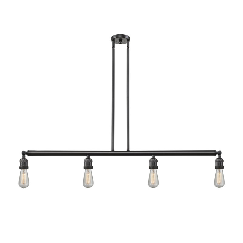4 - Light Kitchen Island Pendant, LED, Polished Nickel
