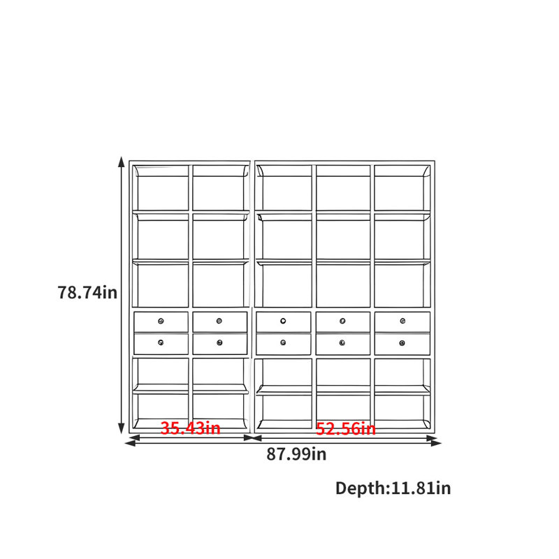 Allistir, (10 tablettes) H 78,74 po x l 87,99 po x P 11,81 p, Brun