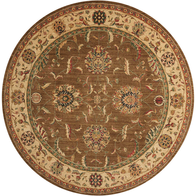 Crownover Wool Oriental Indoor Rug, Round 7'10"