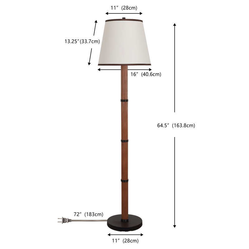64.5" H Traditional Drum Floor Lamp